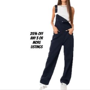 Denim Jean Overalls Size 3X Jumpsuit Black Skater Country Farm Grunge Rock Boho